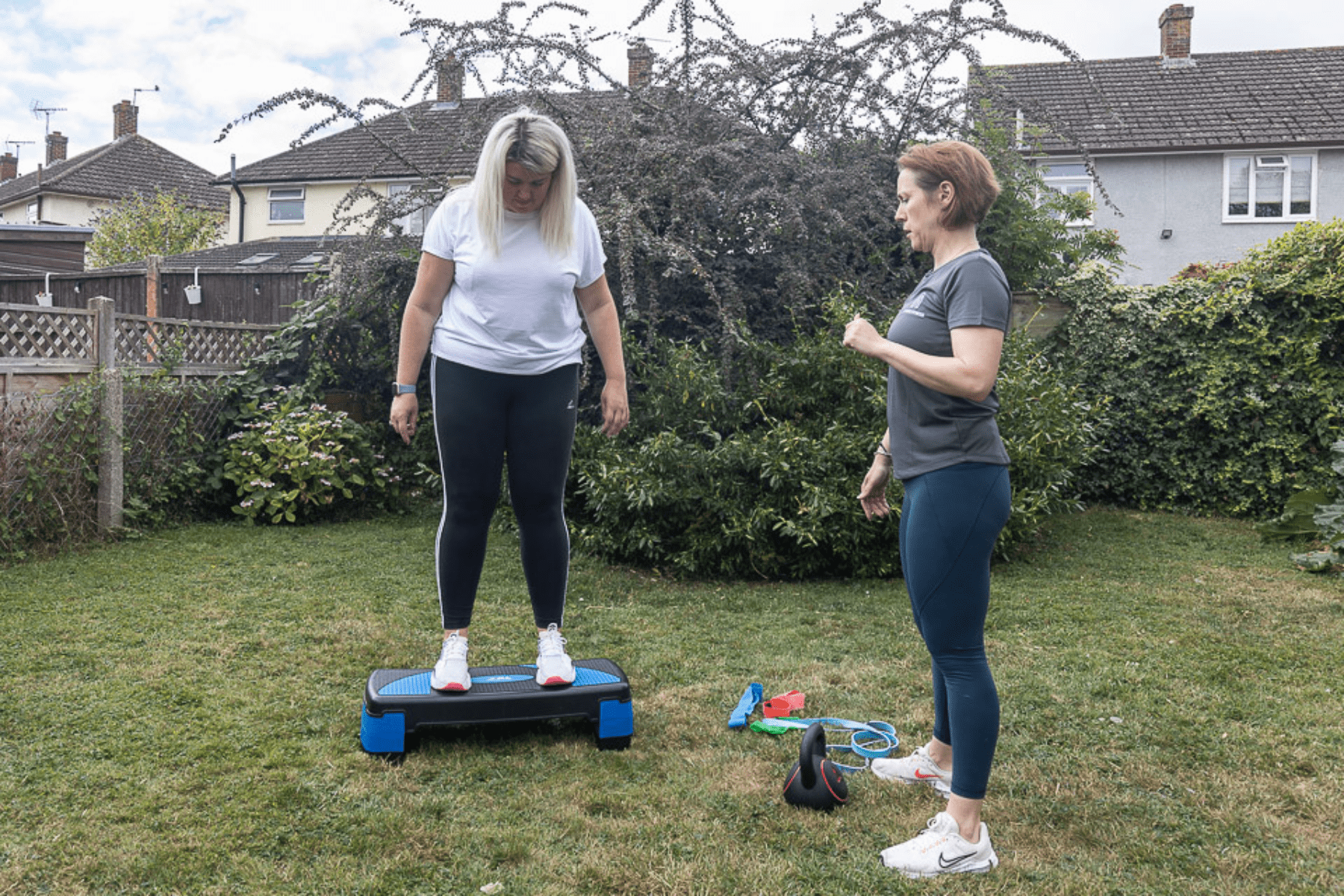 Outdoor stepping in a fitness session