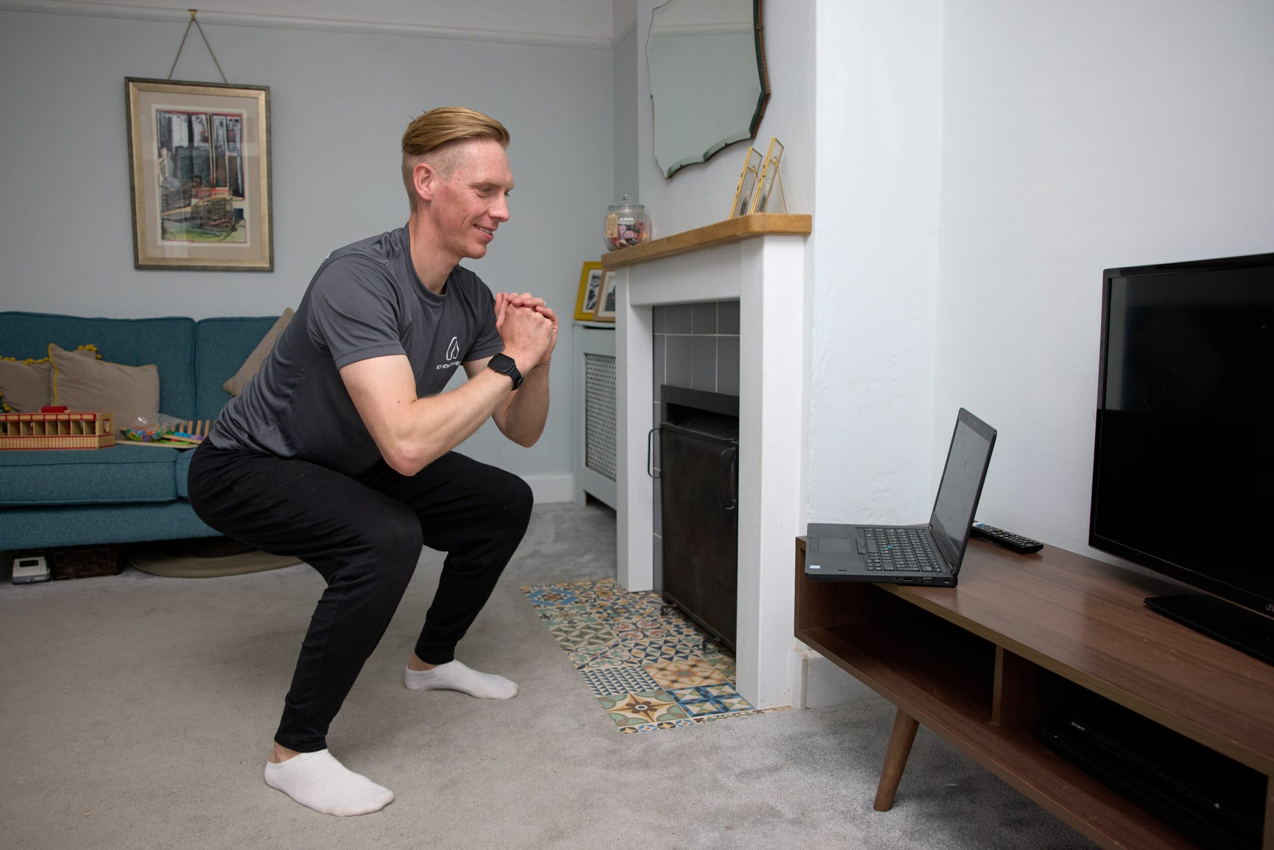Martin demo'ing a squat online